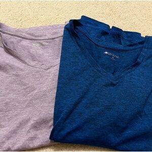 Pair of ideology workout tees, both size 3X, one in blue & one in lavender